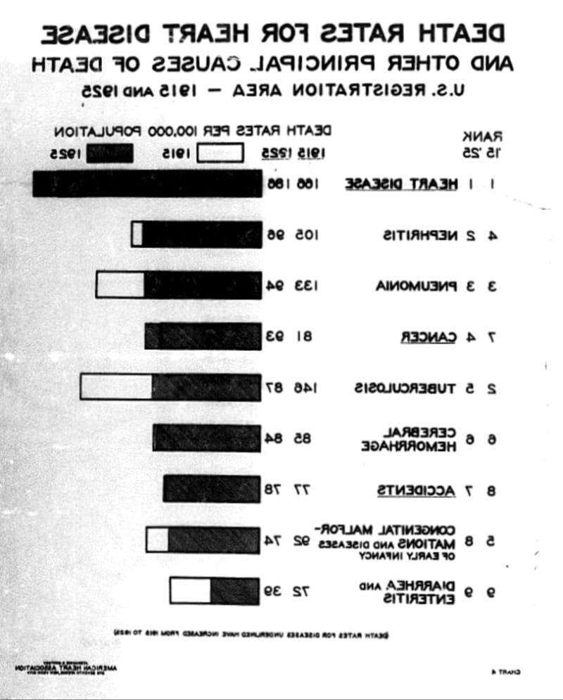 Jessamine Whitney为美国心脏协会撰写的第一份统计报告，发表于1927年. (美国心脏协会)